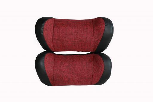 Baskısız Siyah Deri - Bordo Keten -5d Ortapedik Boyun Yastığı