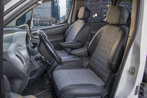 Berlingo 2017 Arkası 3 Tekli Siyah Deri - Koyu gri Keten