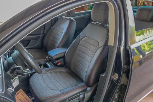 Passat B7 Siyah Deri - Koyu gri Keten - Kırmızı Dikişlı